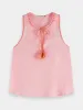 Sleeveless tank with gathering and ties sold by Scotch and Soda