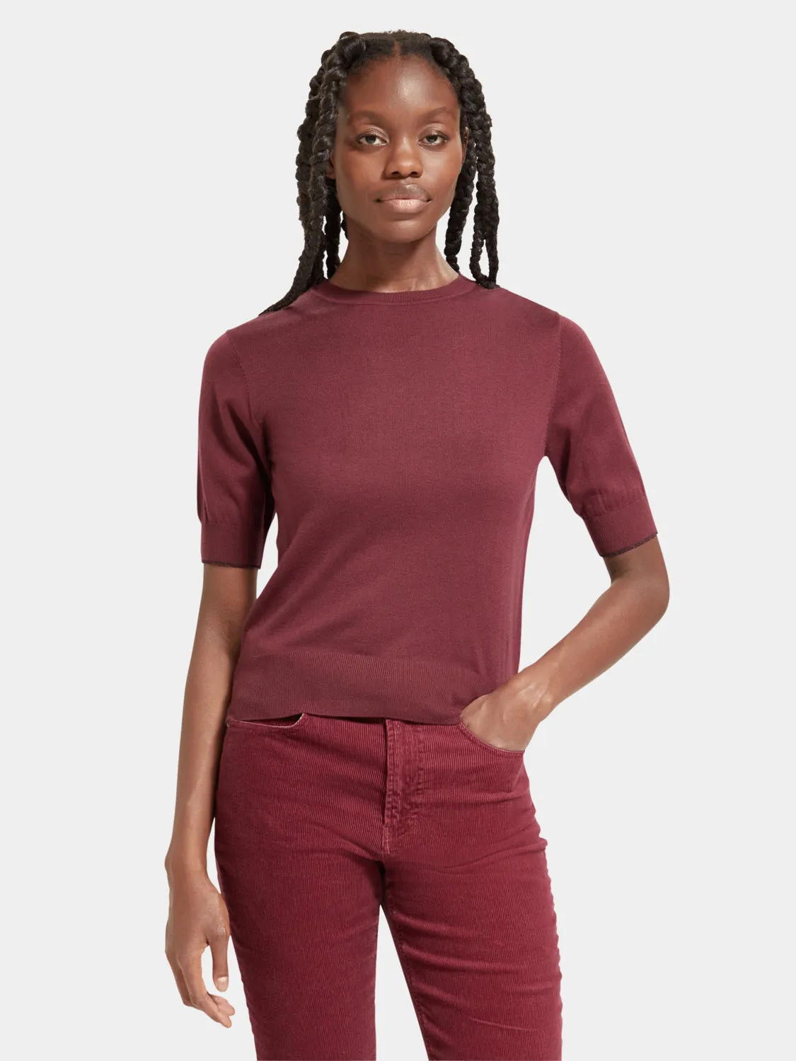 Short sleeved crewneck sweater sold by Scotch and Soda