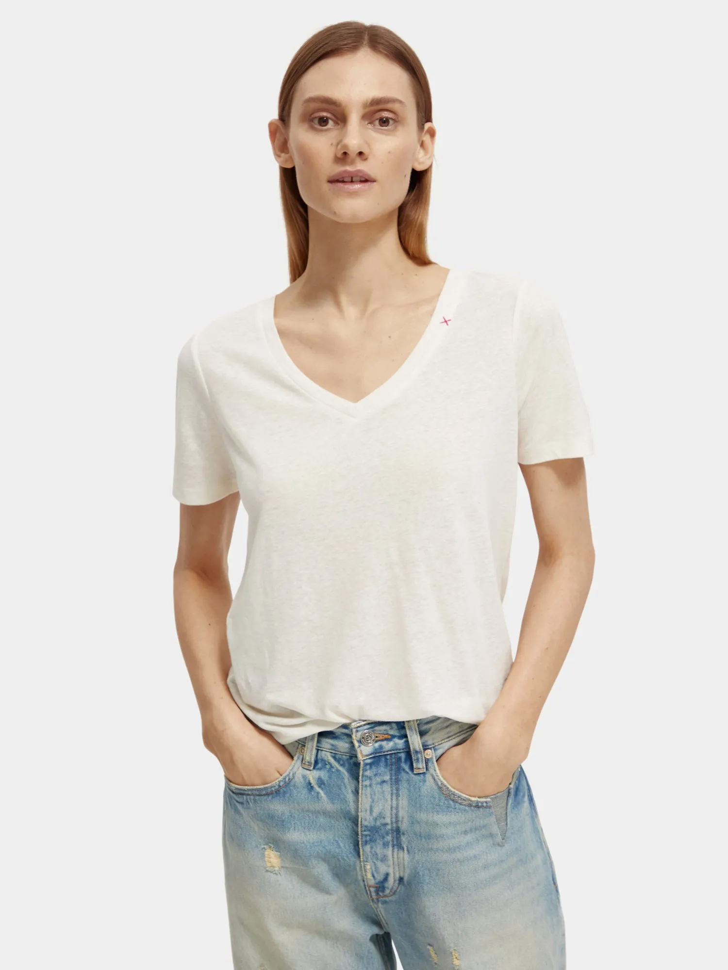 Regular-fit v-neck t-shirt sold by Scotch and Soda