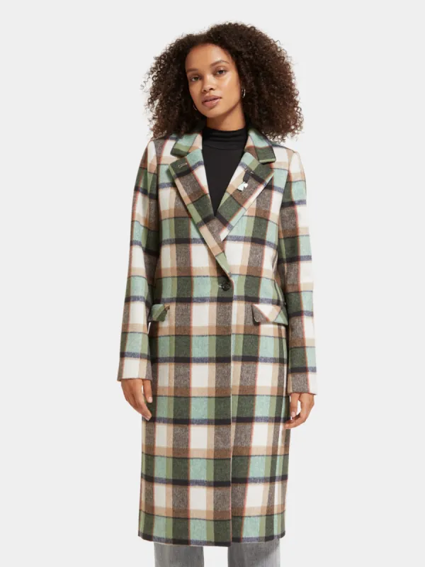 Single-breasted check coat sold by Scotch and Soda