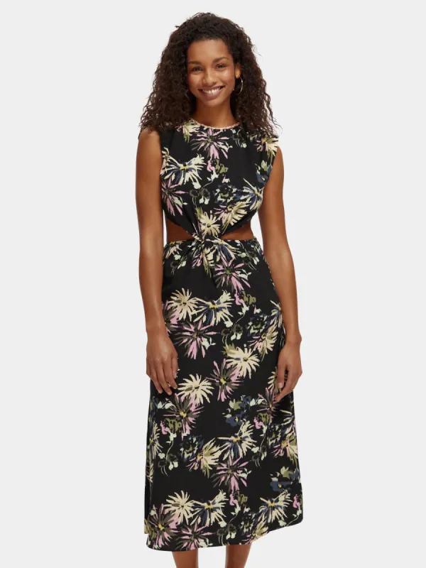 Draped structured shoulder midi dress sold by Scotch and Soda