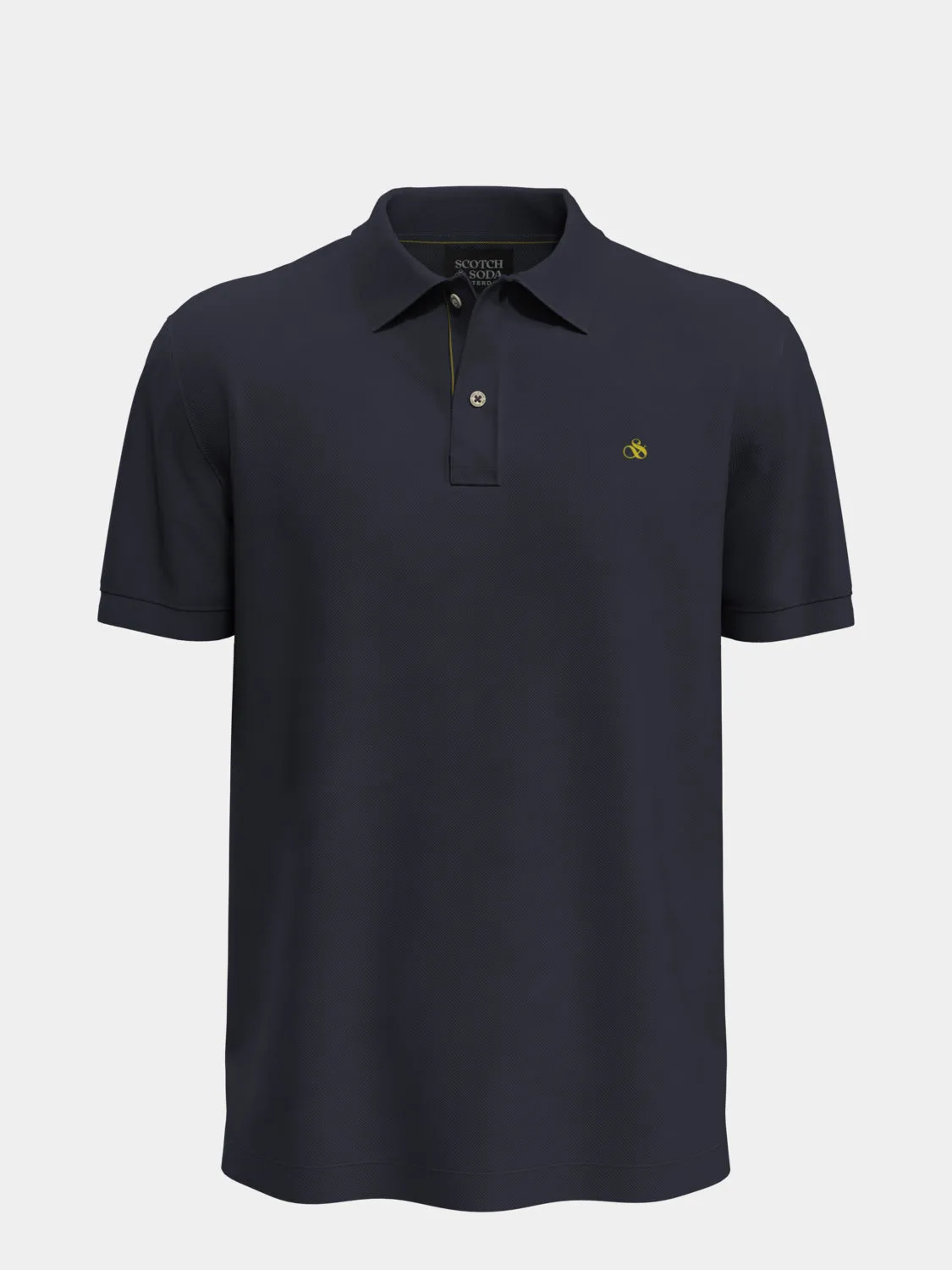 Garment-dyed pique polo shirt sold by Scotch & Soda product image thumbnail 4