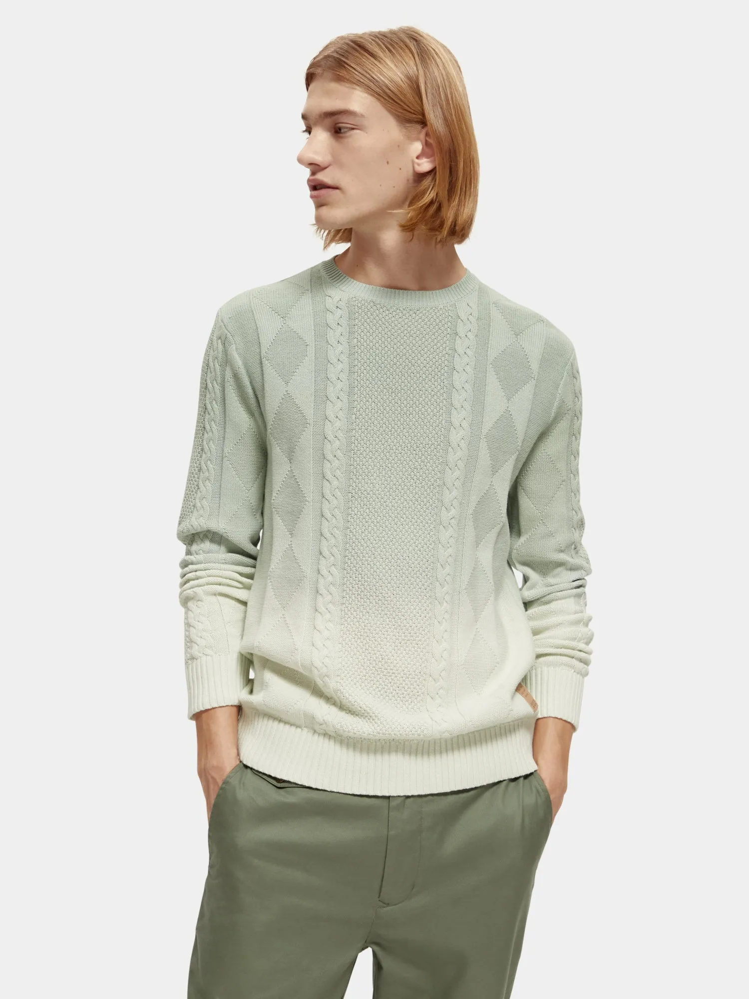 Gradient cable knit pullover sold by Scotch and Soda