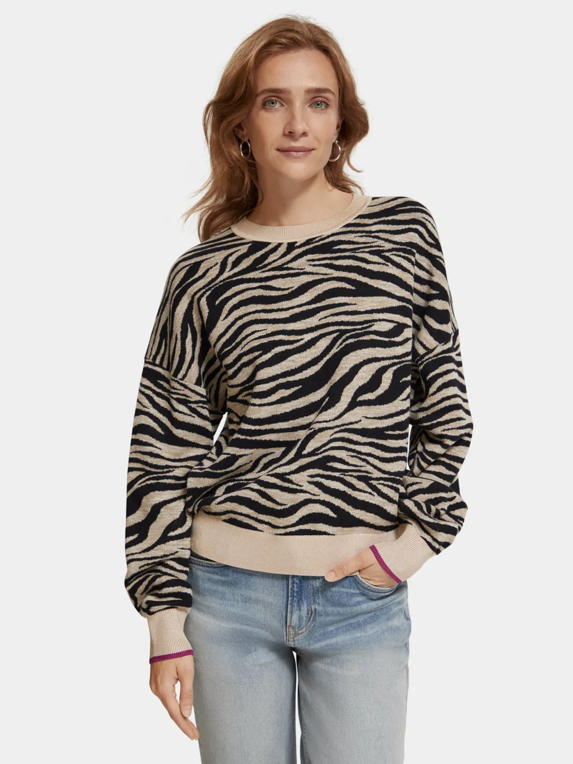 Printed jacquard sweater sold by Scotch and Soda