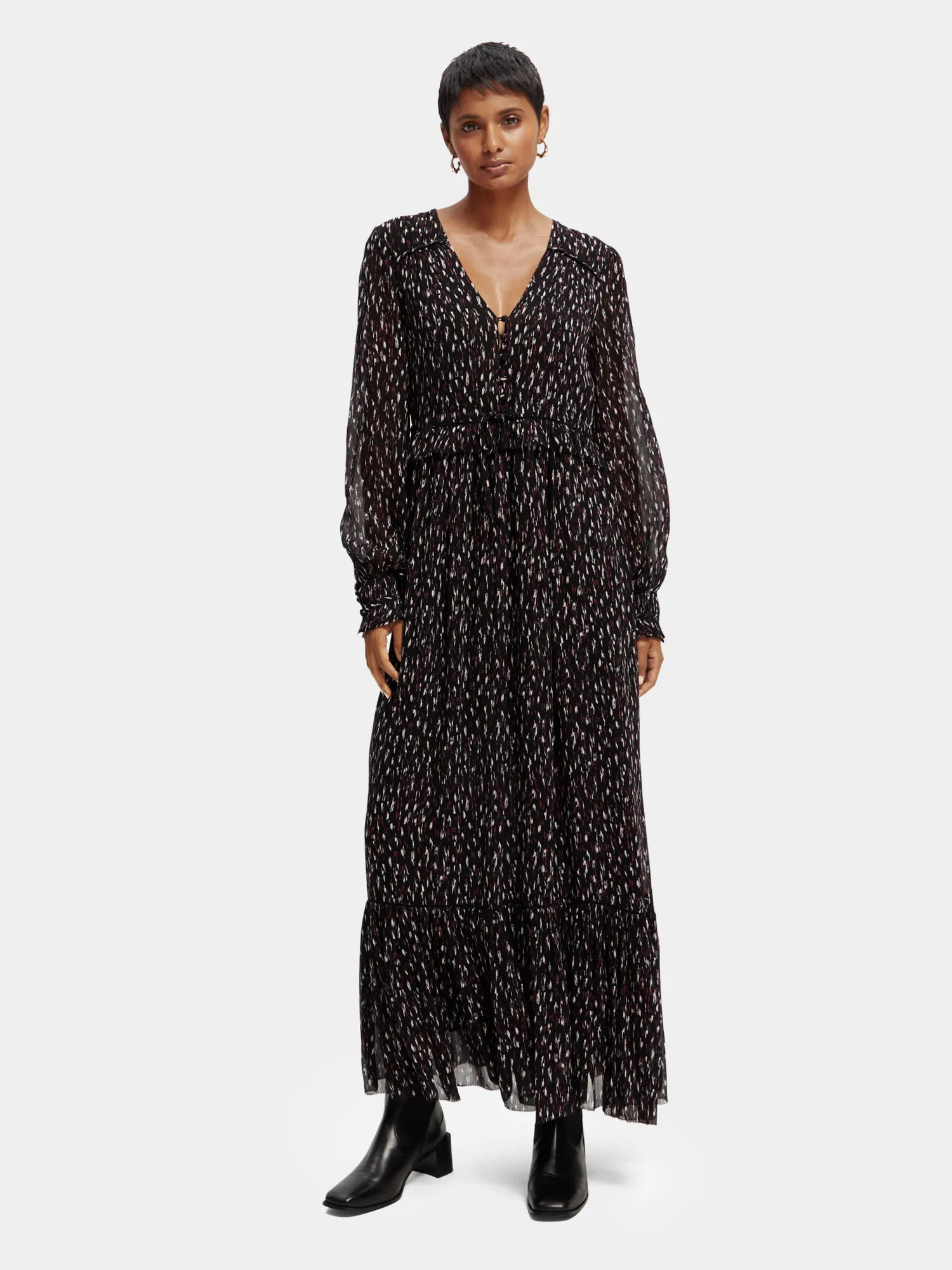 Tiered v-neck maxi dress sold by Scotch and Soda