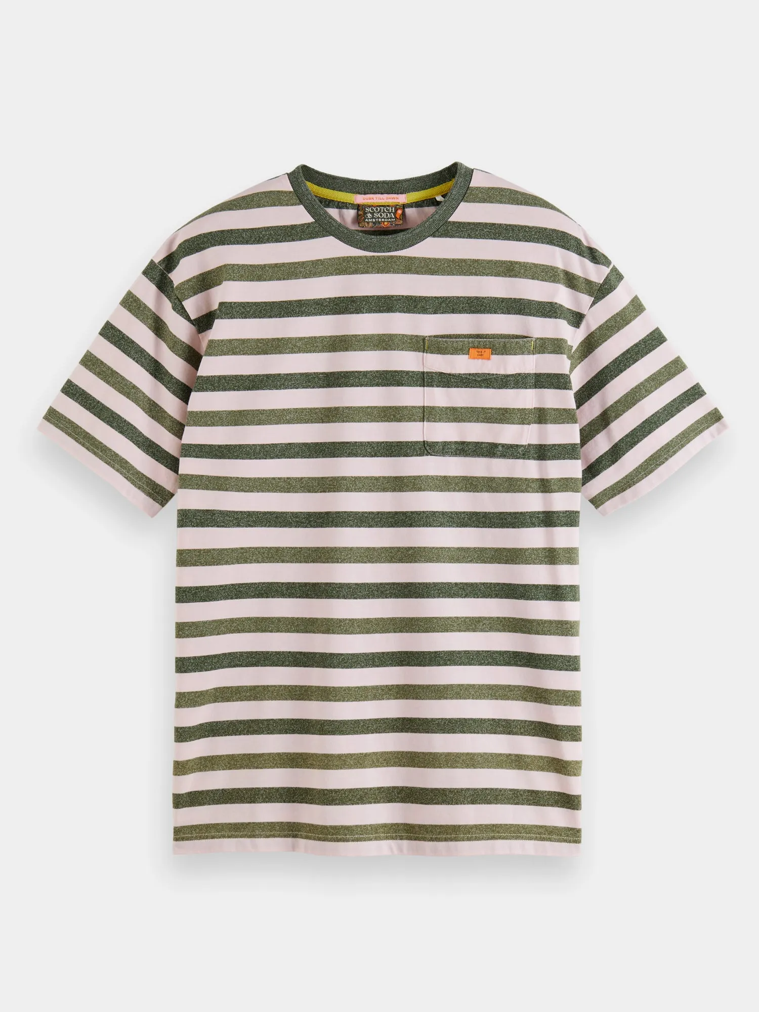 Washed yarn-dyed stripe t-shirt sold by Scotch and Soda