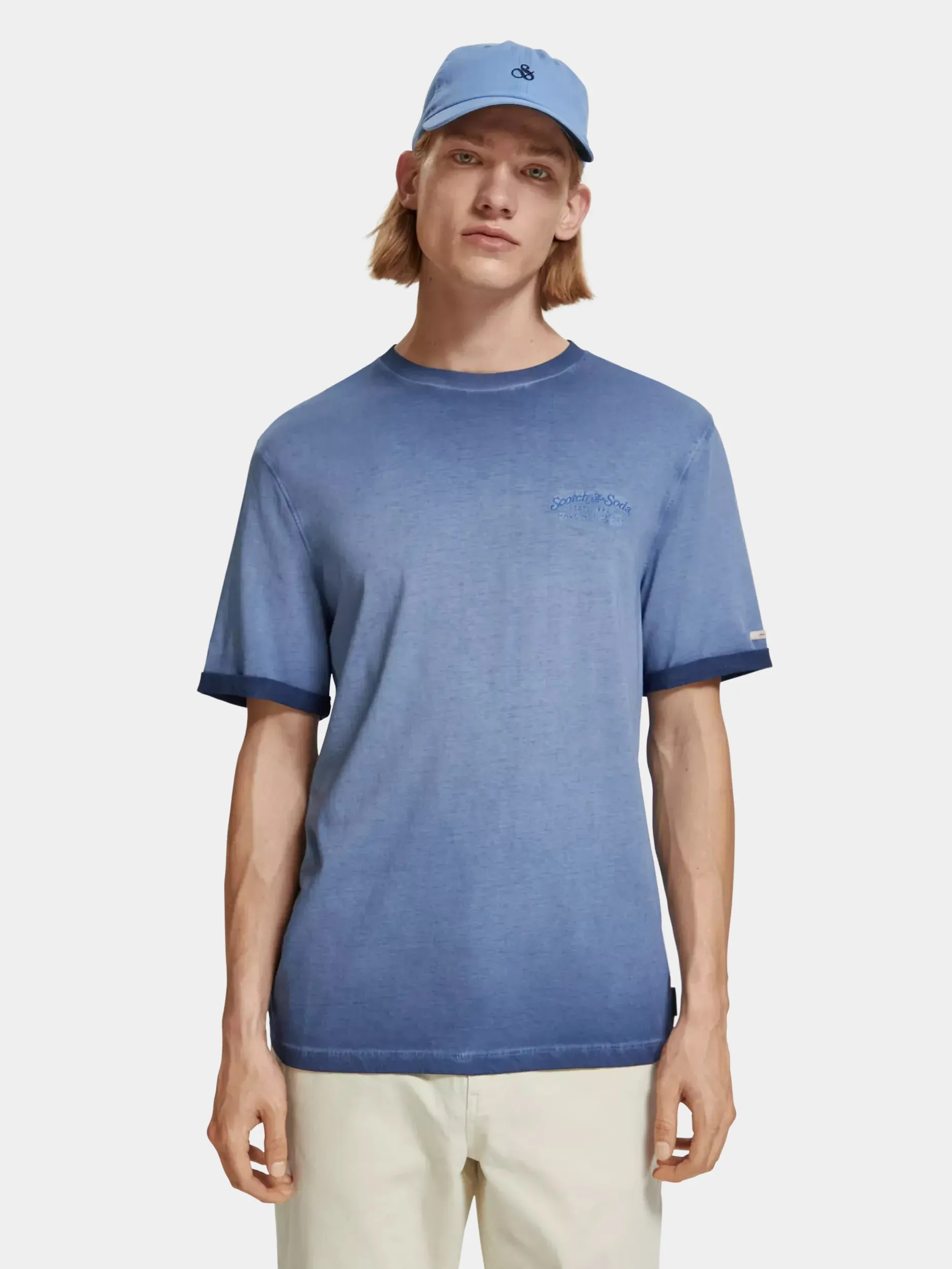 Garment-dyed artwork t-shirt sold by Scotch and Soda