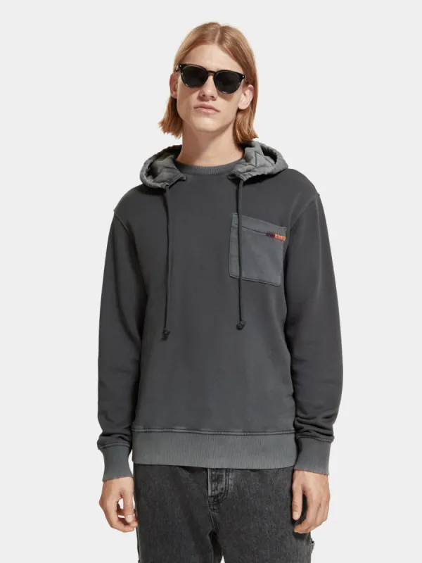 Regular-fit washed pocket hoodie sold by Scotch and Soda