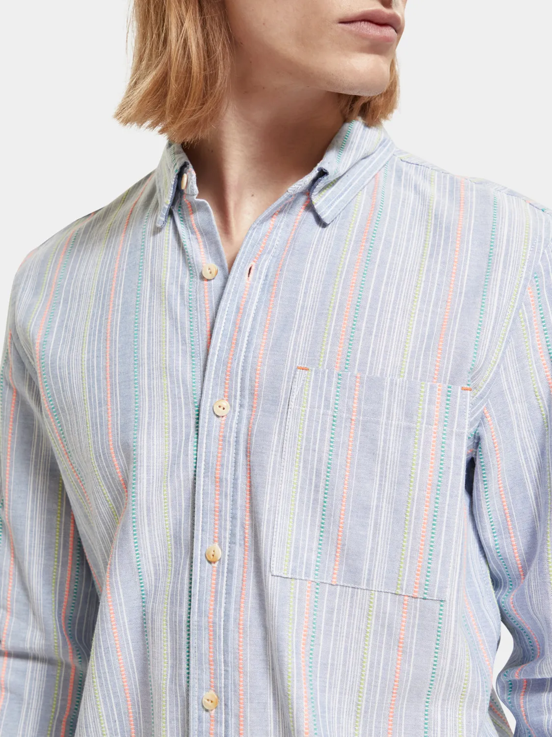 Dobby striped shirt sold by Scotch and Soda product image thumbnail 5