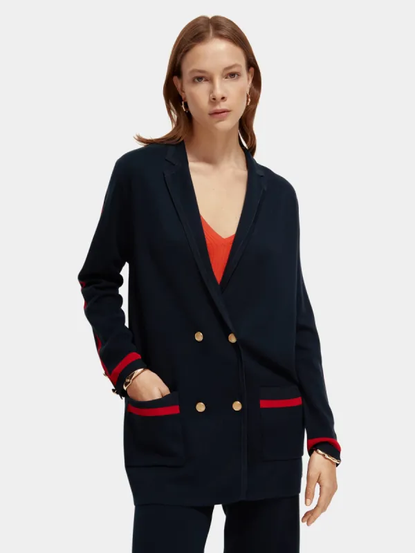 Double-breasted knitted blazer sold by Scotch and Soda