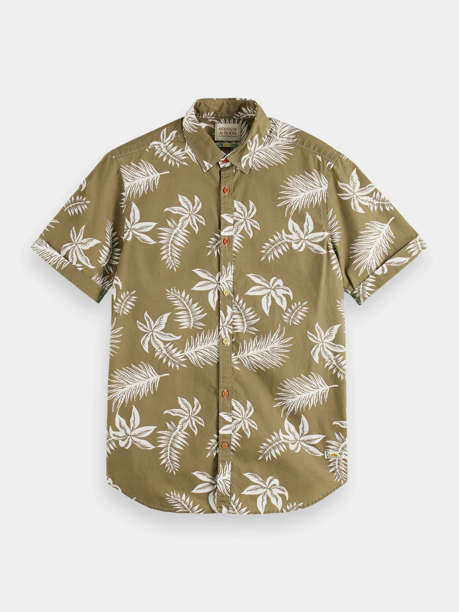 Printed & washed short sleeved poplin shirt sold by Scotch & Soda product image thumbnail 2
