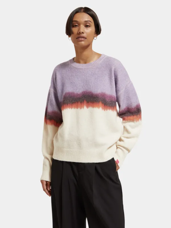 Fuzzy colourblock pullover sold by Scotch and Soda