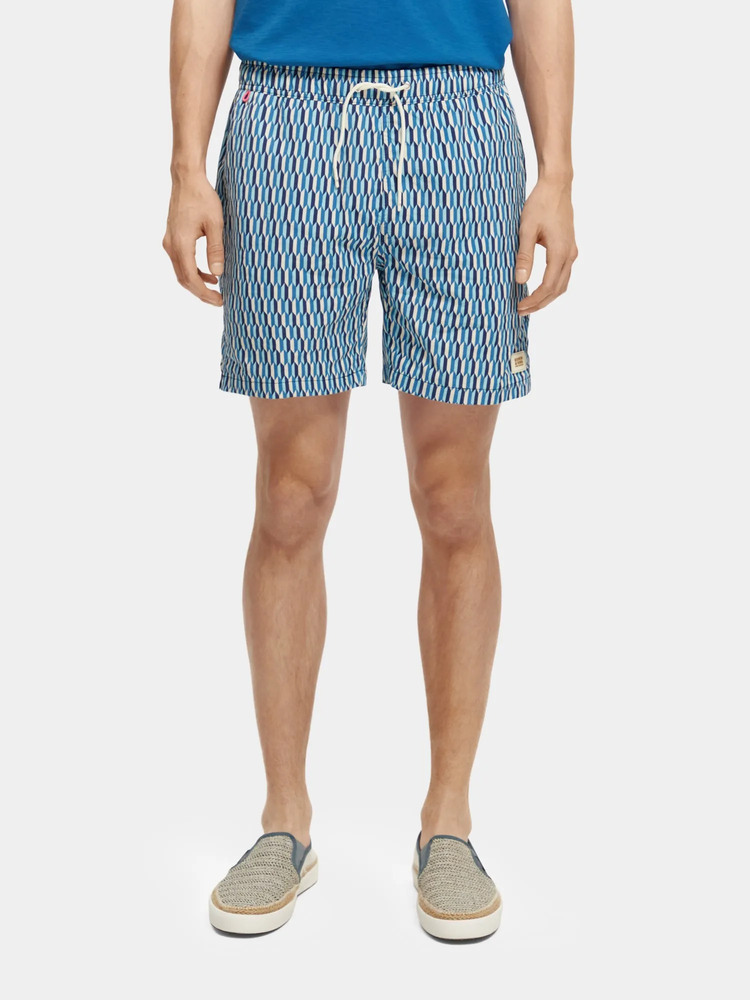Mid-length mini printed swimshorts sold by Scotch and Soda