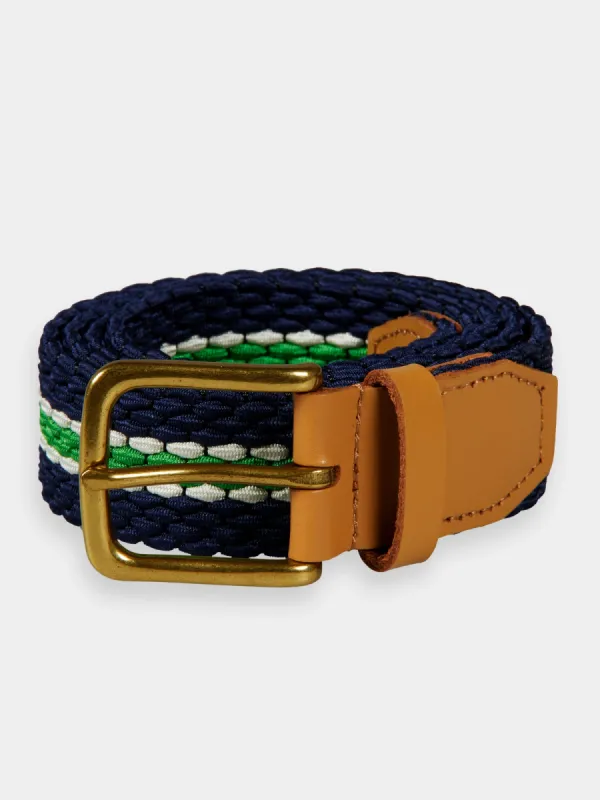 Leather trimmed elasticated cord belt sold by Scotch and Soda