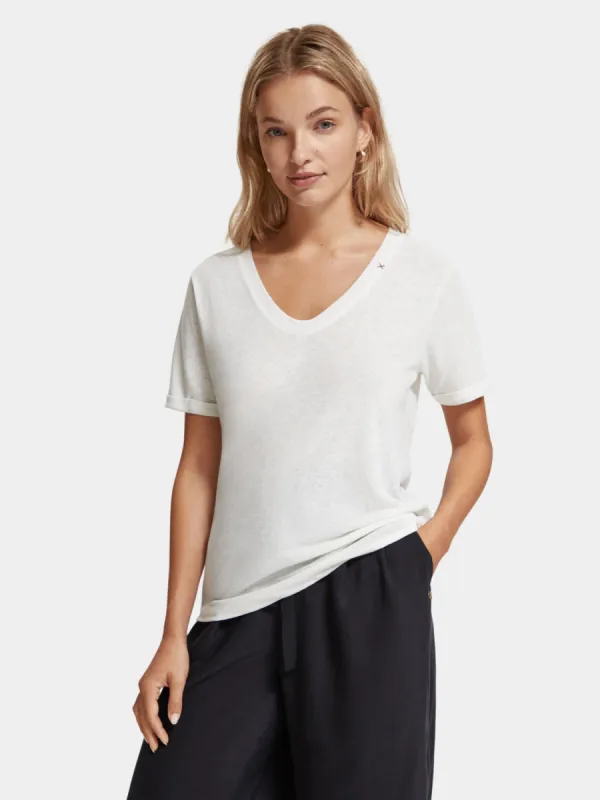 Regular-fit v-neck t-shirt sold by Scotch and Soda