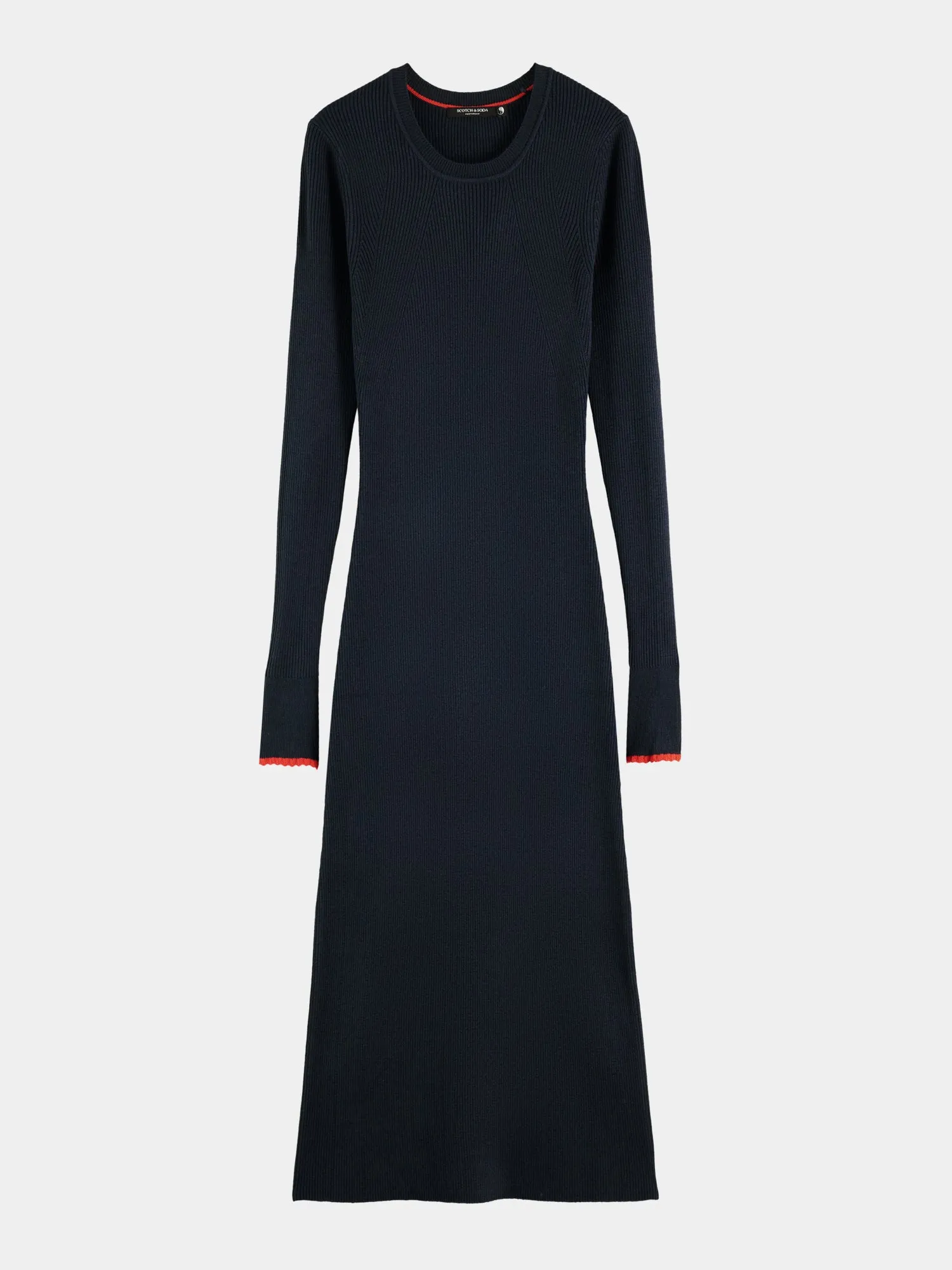 Long sleeved rib knitted midi dress sold by Scotch and Soda product image thumbnail 2