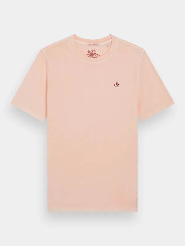 Regular-fit garment-dyed logo t-shirt sold by Scotch and Soda