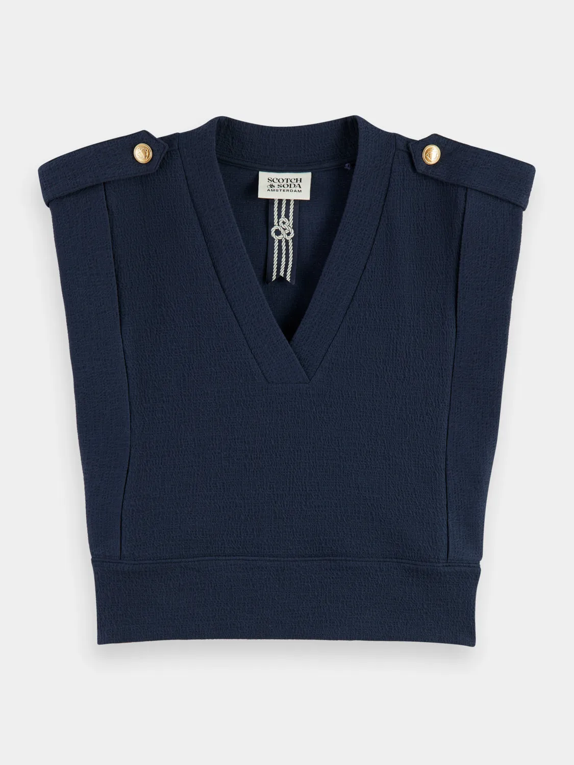 Button detail v-neck top sold by Scotch and Soda product image thumbnail 2