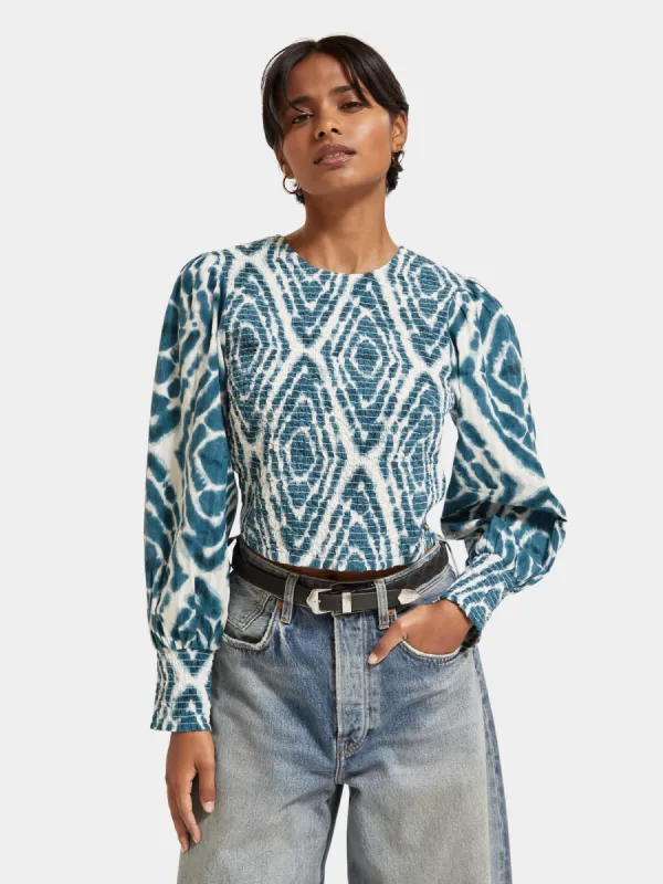 Tie-dyed smocked blouse made by Scotch & Soda