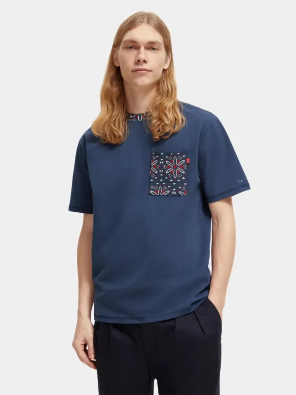 Relaxed-fit pocketed jacquard t-shirt sold by Scotch and Soda