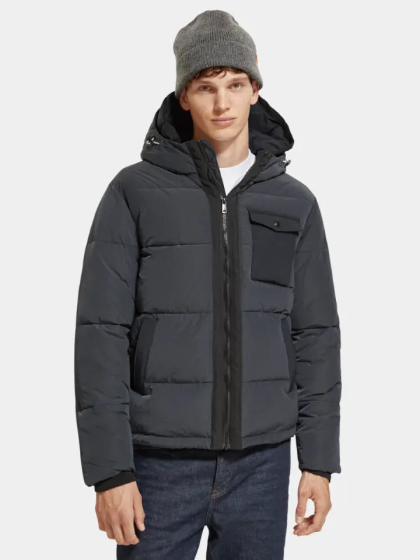 Hooded puffer jacket sold by Scotch and Soda