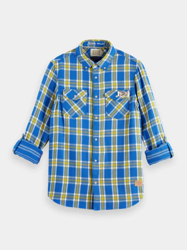 Double-faced twill check shirt sold by Scotch and Soda