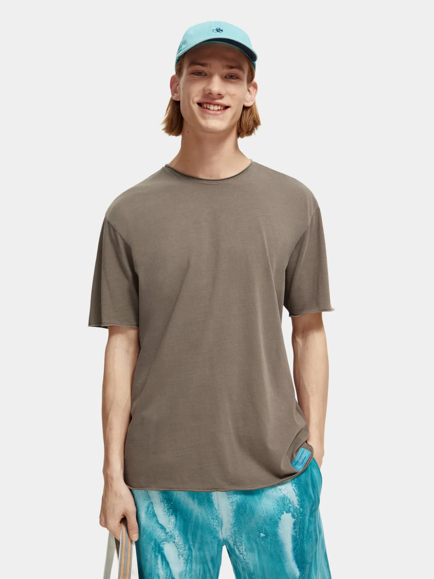 Relaxed-fit raw edge t-shirt sold by Scotch and Soda