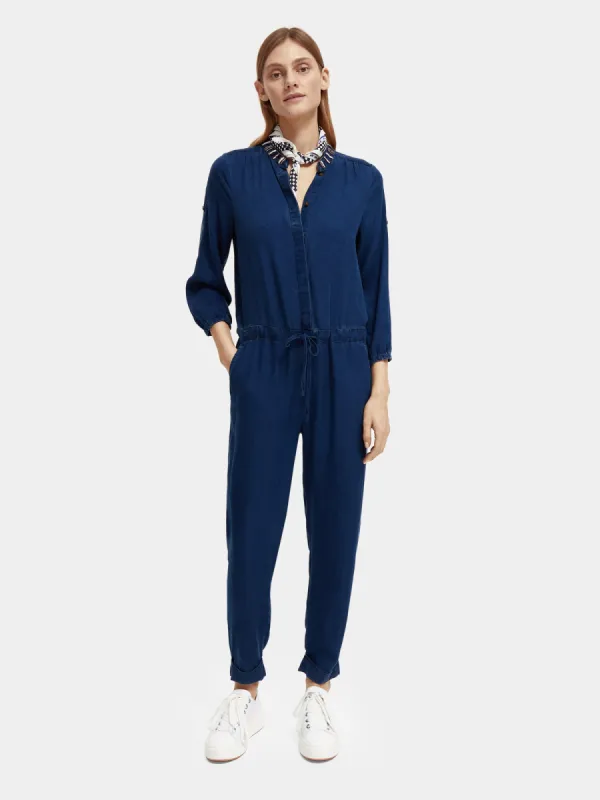 Beaded indigo jumpsuit sold by Scotch and Soda