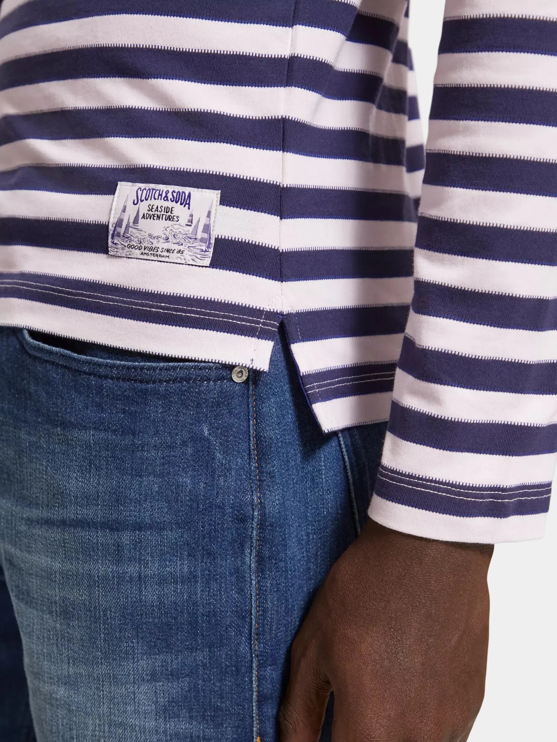 Breton striped long sleeved t-shirt sold by Scotch and Soda product image thumbnail 5