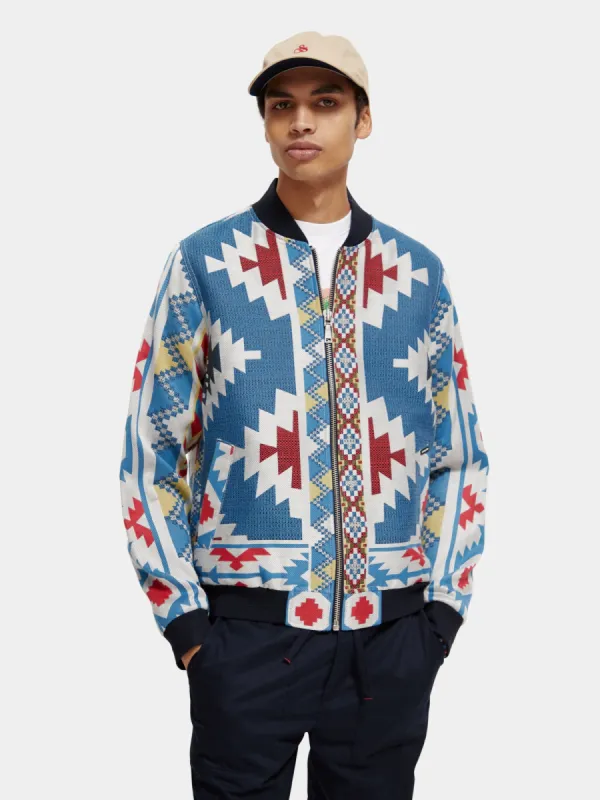 Jacquard bomber jacket sold by Scotch and Soda
