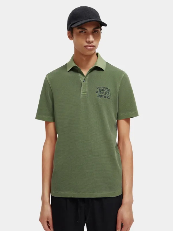 Regular-fit garment-dyed jersey polo shirt sold by Scotch and Soda