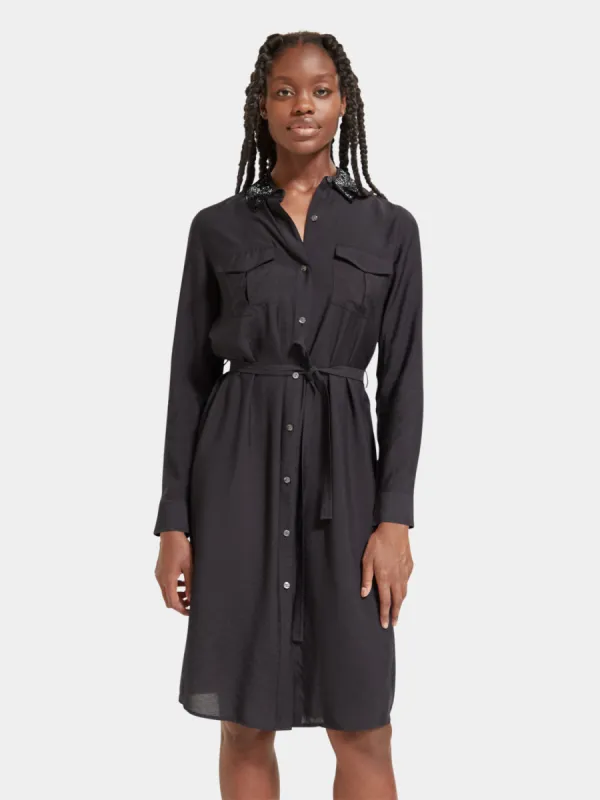 Beaded collar midi shirt dress sold by Scotch and Soda