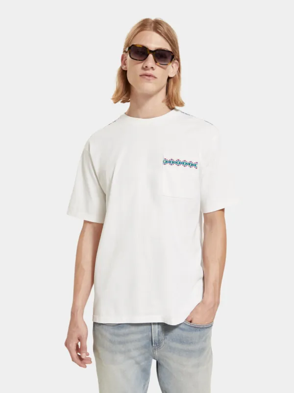 Regular-fit mini embroidery t-shirt sold by Scotch and Soda