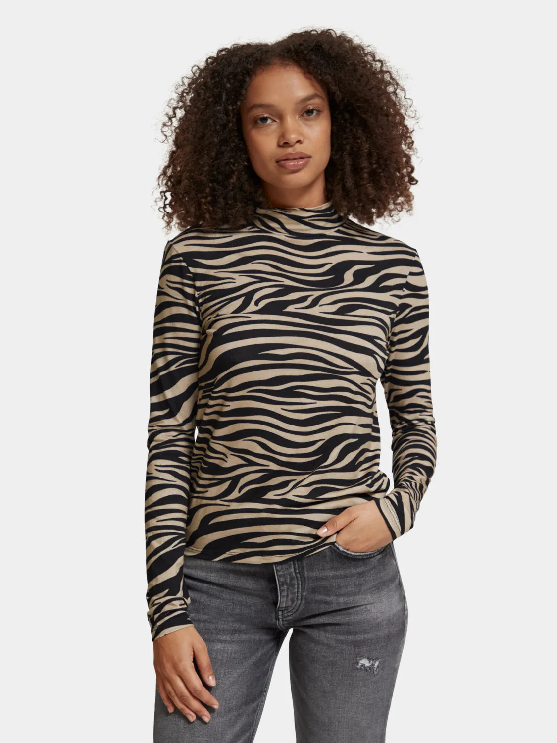 Printed mock neck sold by Scotch & Soda