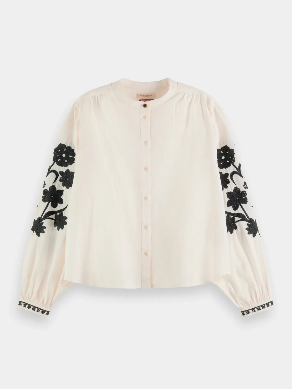 Embroidered balloon-sleeved shirt sold by Scotch & Soda product image thumbnail 2