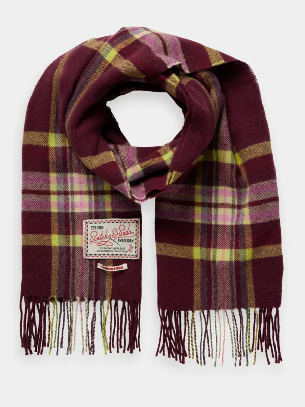 Wool blend check scarf sold by Scotch and Soda