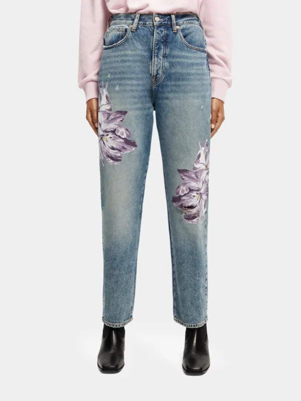 Bay printed organic cotton boyfriend jeans sold by Scotch and Soda