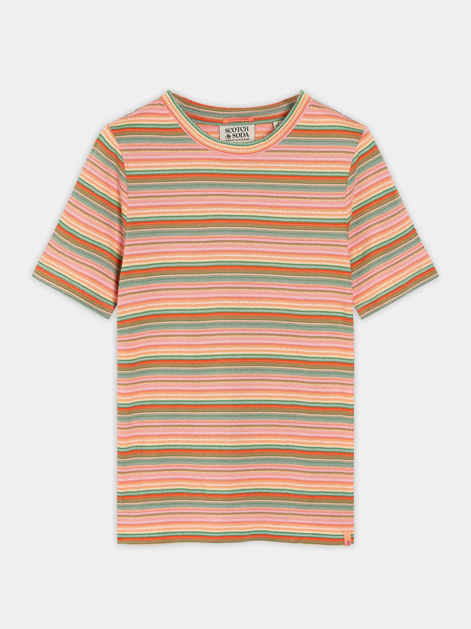 Stripe textured slim-fit t-shirt sold by Scotch and Soda product image thumbnail 2