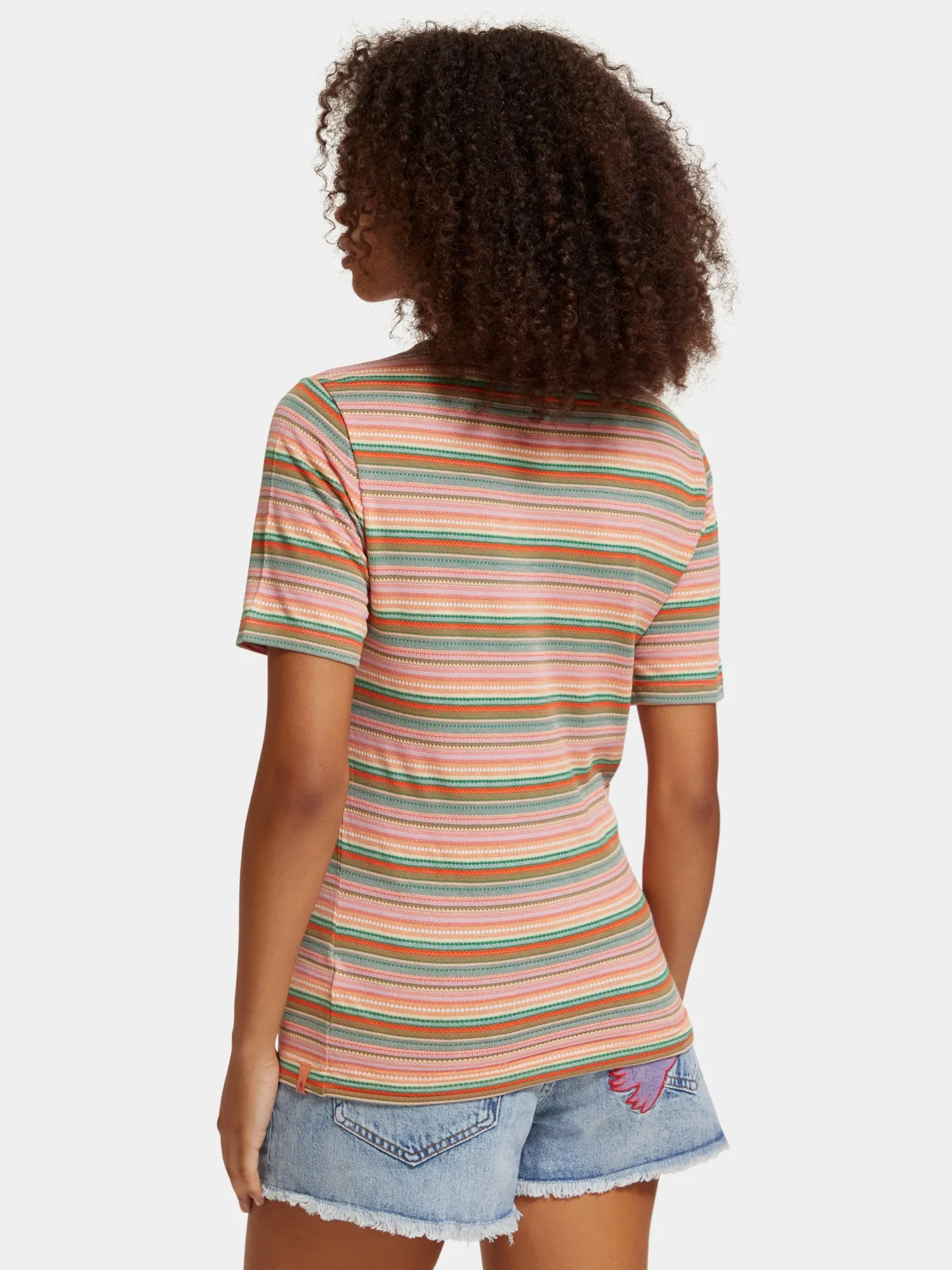 Stripe textured slim-fit t-shirt sold by Scotch and Soda product image thumbnail 3