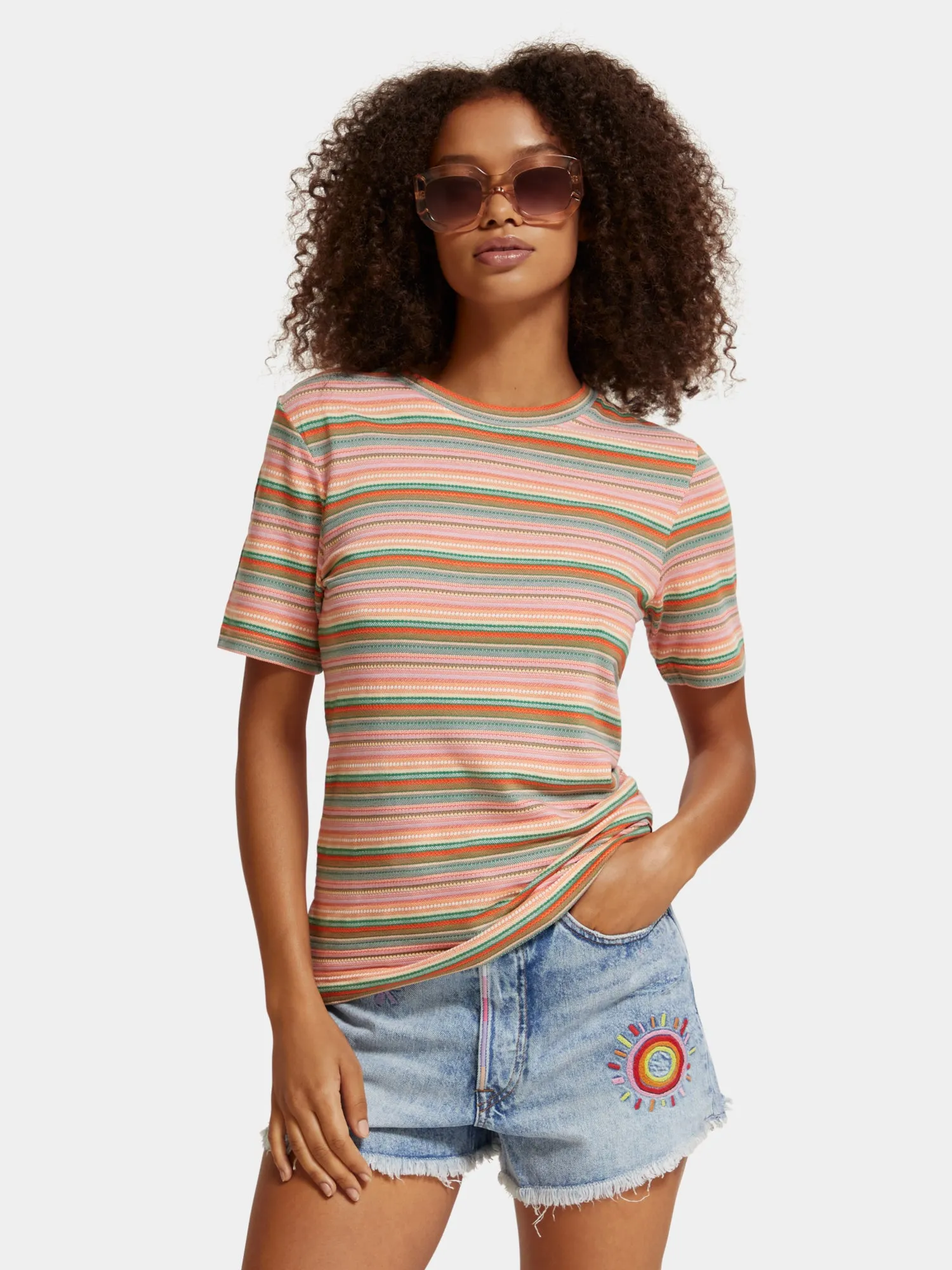 Stripe textured slim-fit t-shirt sold by Scotch and Soda