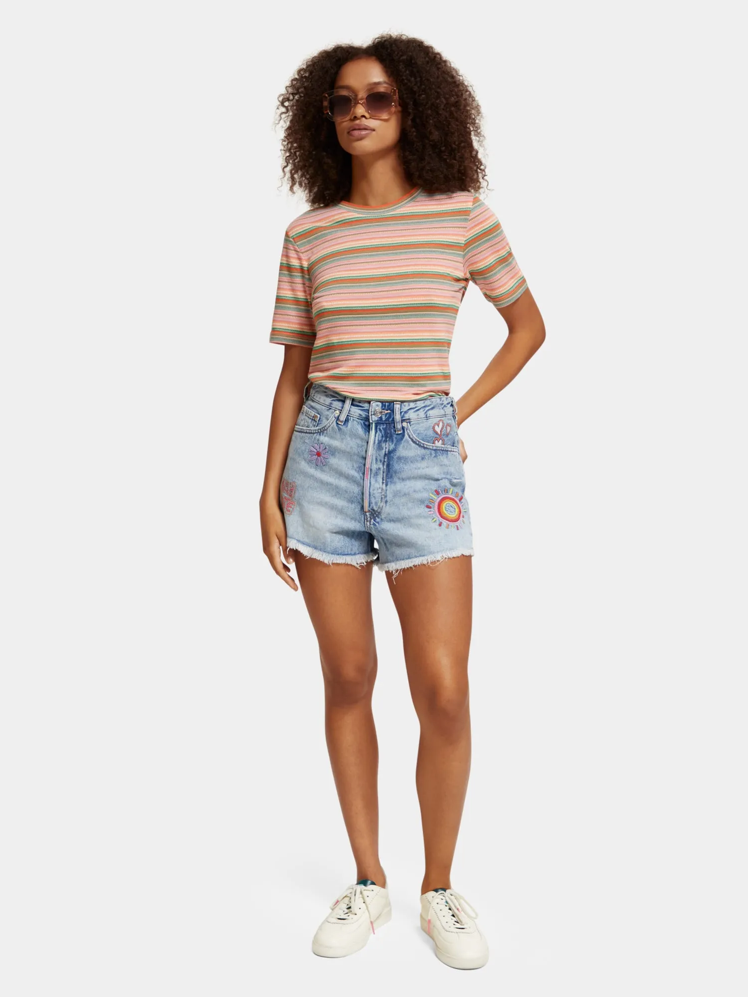 Stripe textured slim-fit t-shirt sold by Scotch and Soda product image thumbnail 4