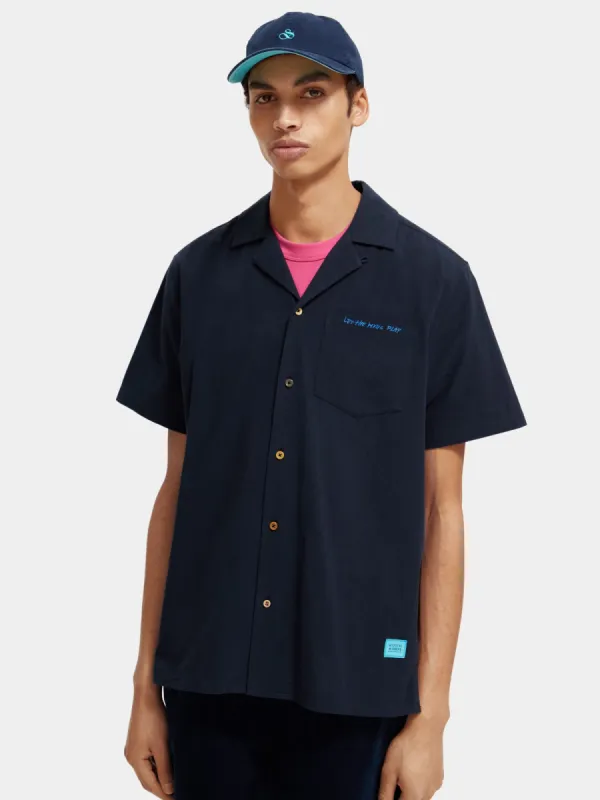 Regular-fit embroidered camp shirt made by Scotch & Soda