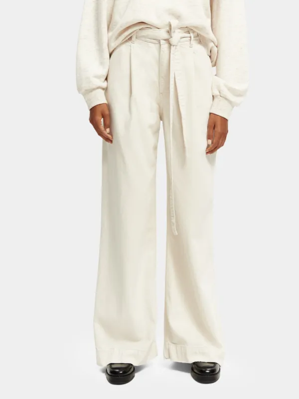 Shore high-rise wide-leg denim chino sold by Scotch and Soda