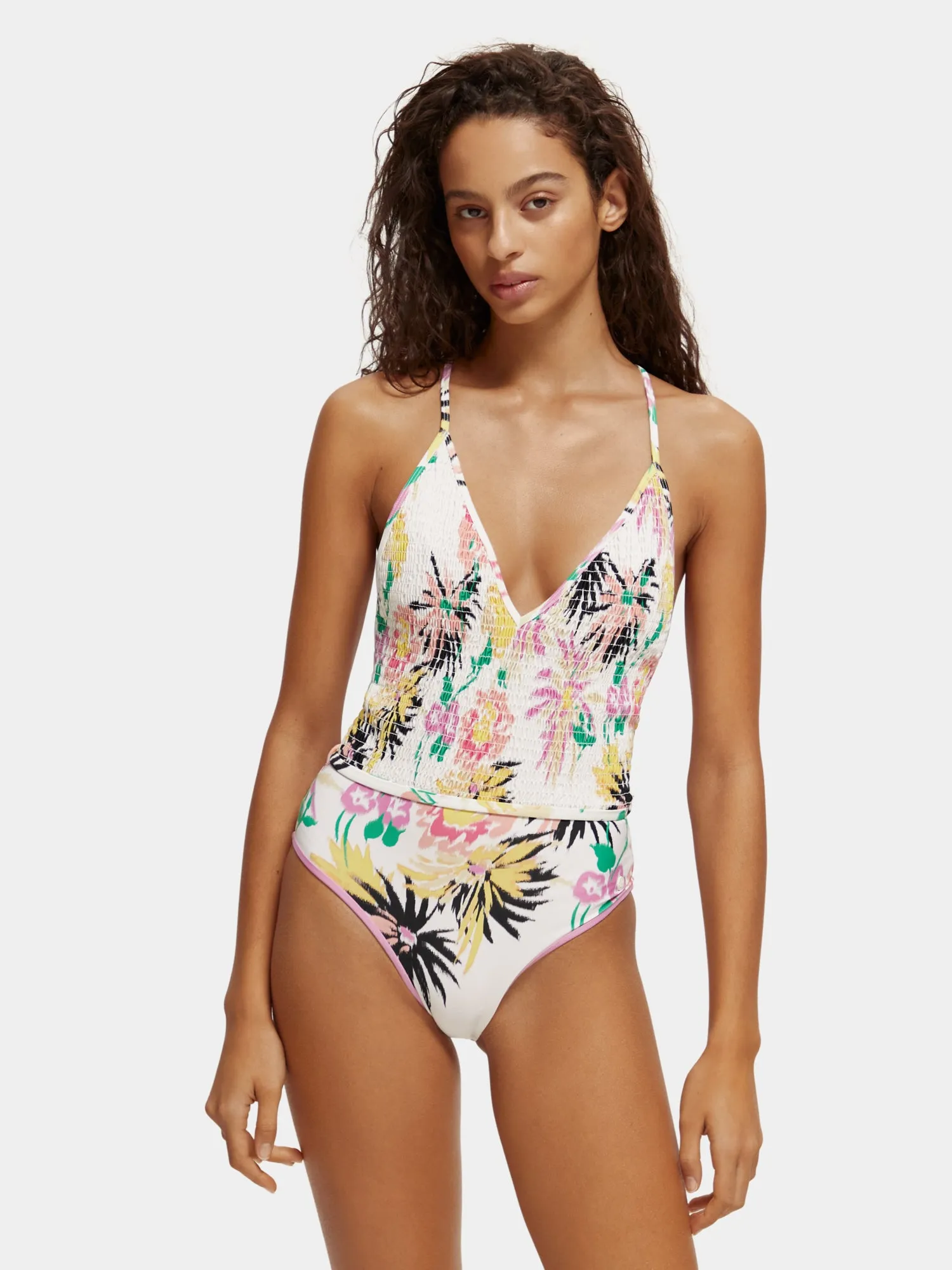 Smocked detailed swimsuit sold by Scotch and Soda