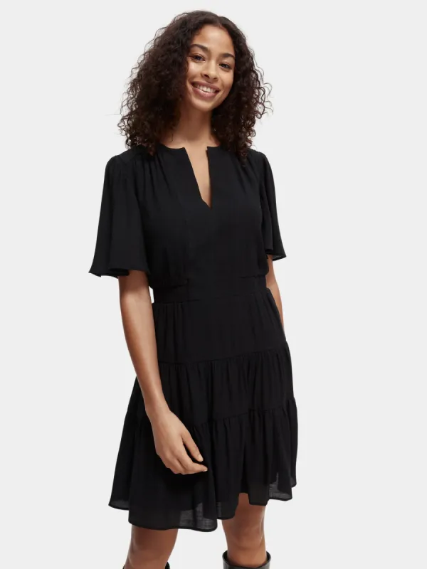 Panelled gathering midi dress sold by Scotch and Soda