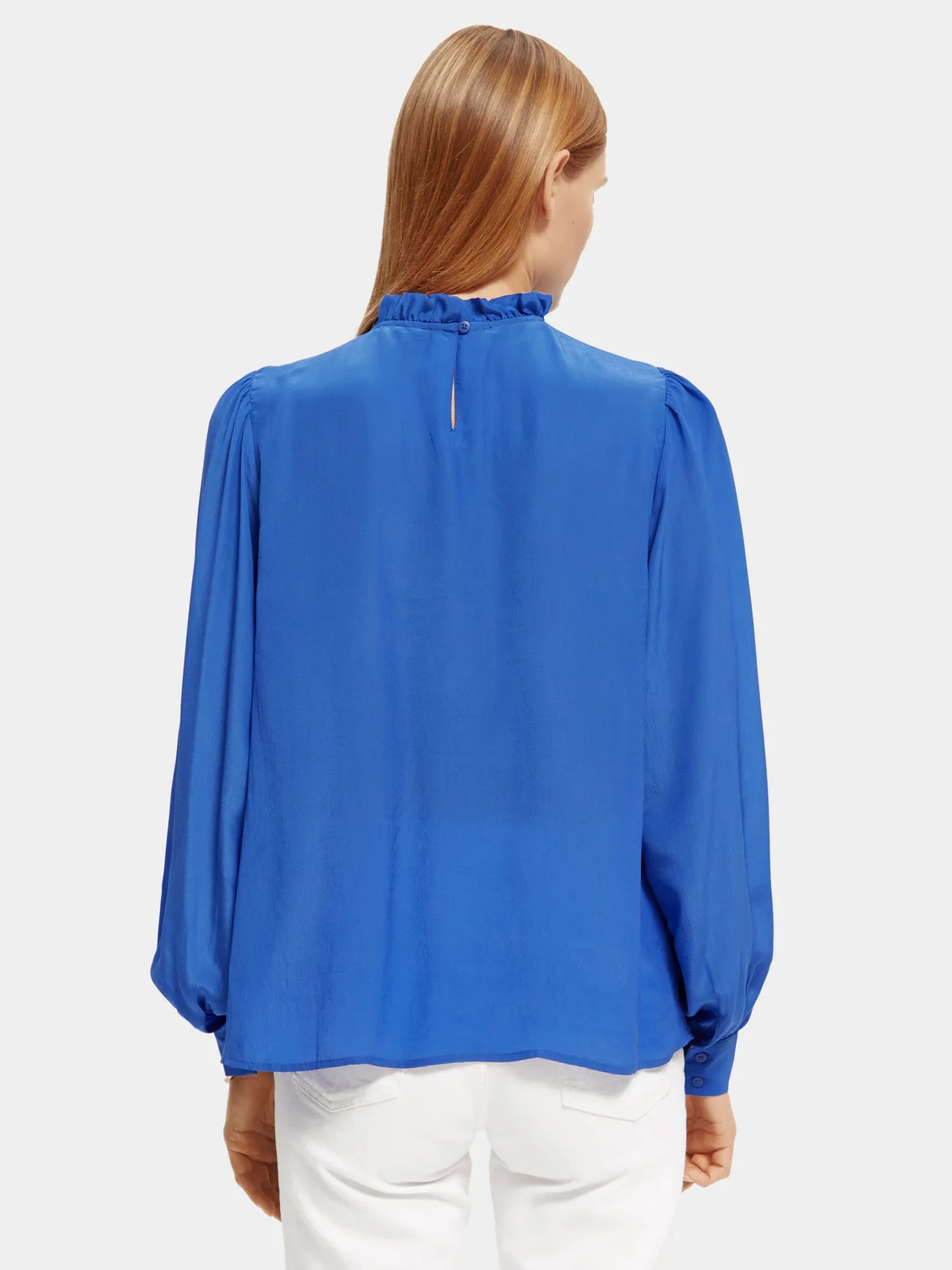 Long sleeved pintuck blouse sold by Scotch & Soda product image thumbnail 3
