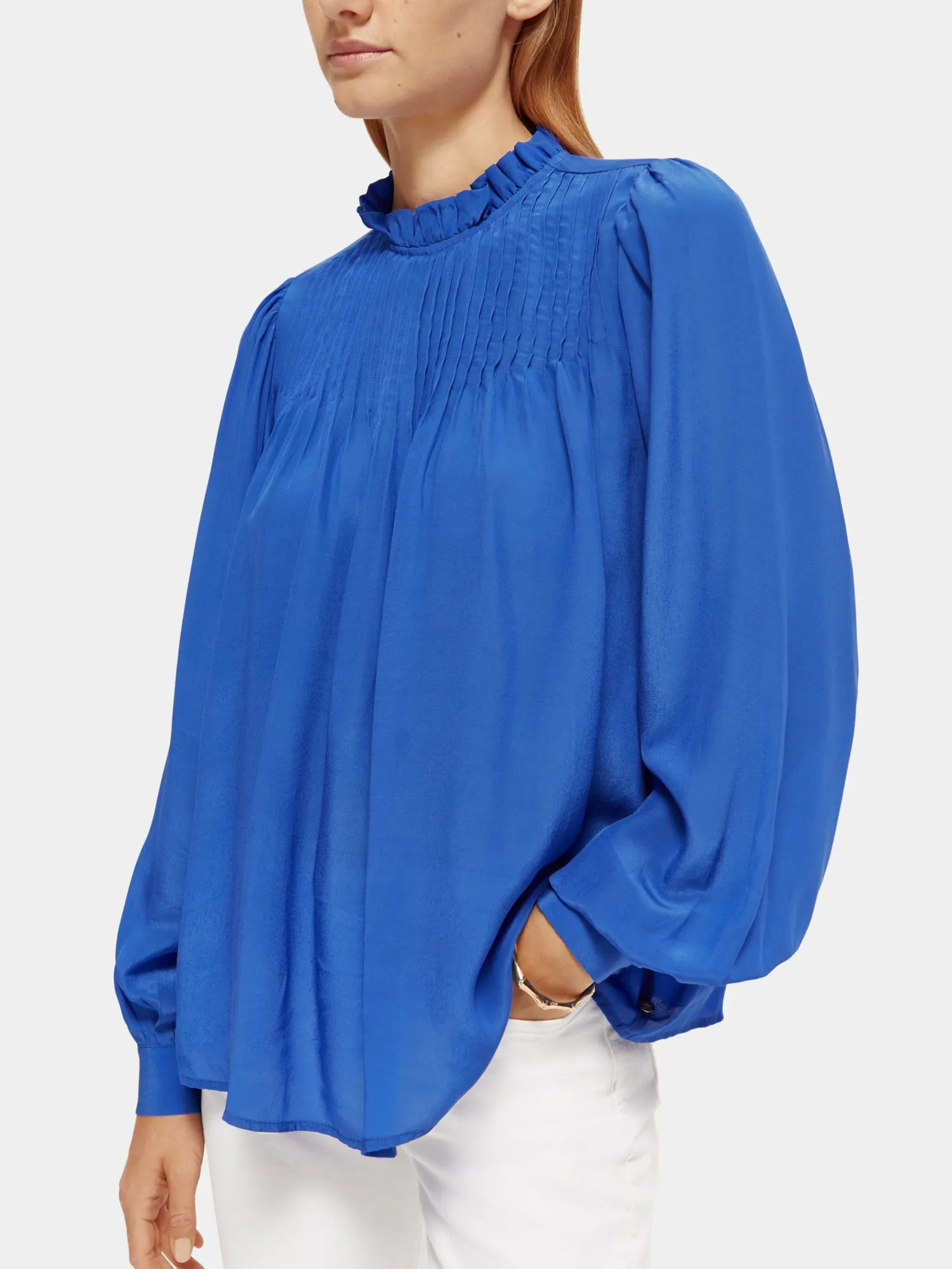 Long sleeved pintuck blouse sold by Scotch & Soda product image thumbnail 5