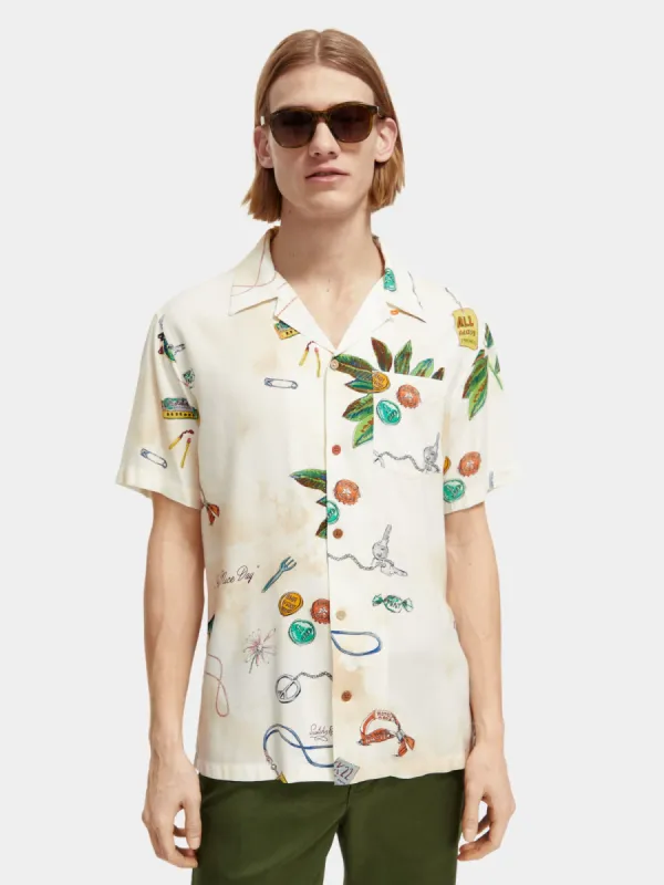 Regular-fit printed camp shirt sold by Scotch and Soda