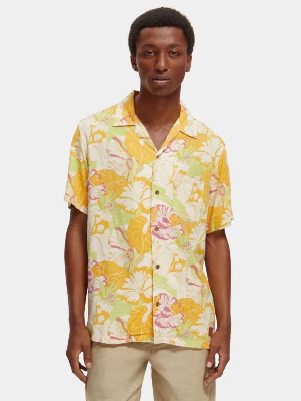 Short sleeve printed camp shirt sold by Scotch and Soda