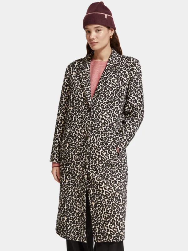 Single-breasted printed coat sold by Scotch and Soda